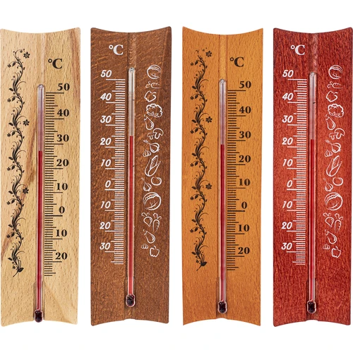 Ξύλινο θερμόμετρο δωματίου (-20 έως +50°C), 15 cm, ασορτί - 2