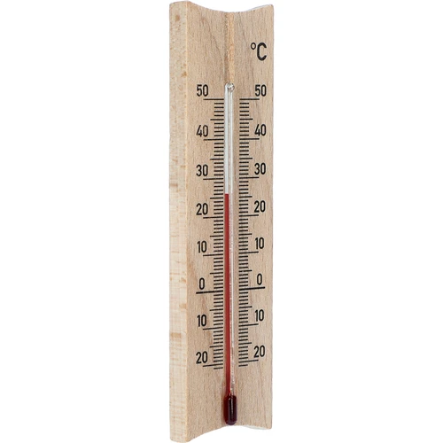 Ξύλινο θερμόμετρο δωματίου (-20 έως +50°C), ανοιχτό καφέ, 15 cm - 2