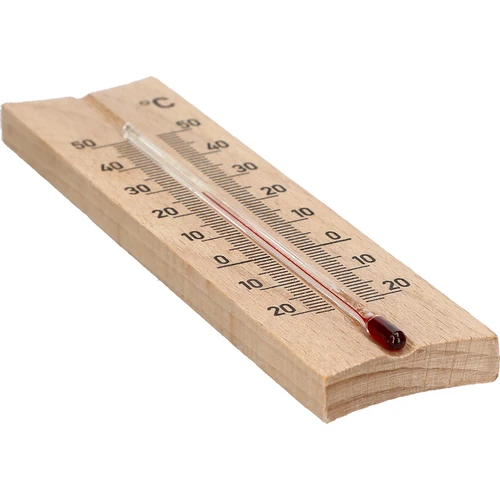 Ξύλινο θερμόμετρο δωματίου (-20 έως +50°C), ανοιχτό καφέ, 15 cm - 4