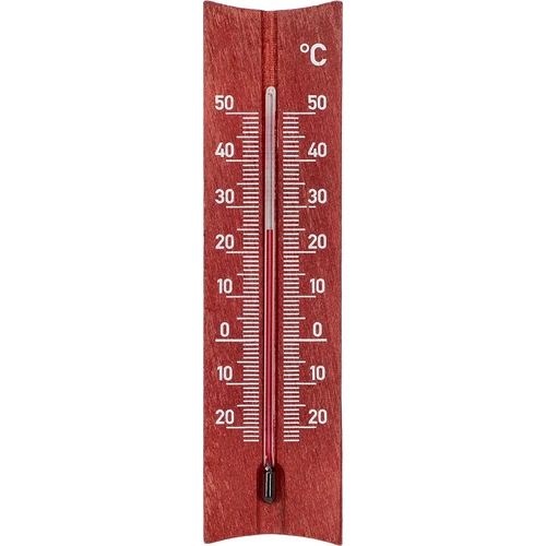 Ξύλινο θερμόμετρο δωματίου (-20 έως +50°C), χρώμα μαονιού, 15 cm