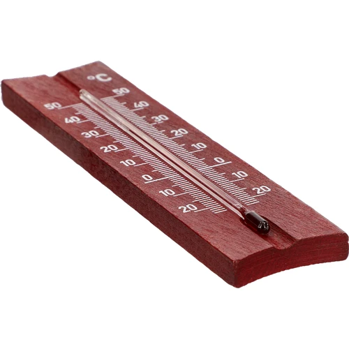Ξύλινο θερμόμετρο δωματίου (-20 έως +50°C), χρώμα μαονιού, 15 cm - 4