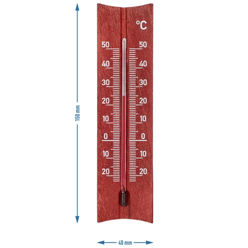 Ξύλινο θερμόμετρο δωματίου (-20 έως +50°C), χρώμα μαονιού, 15 cm - 5