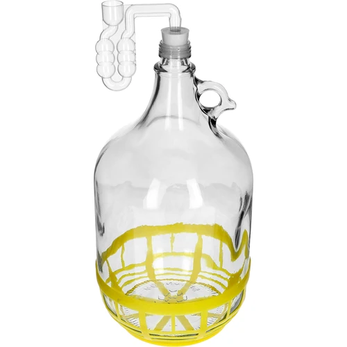 4 x Dama 5L με φελλό, υδατοπαγίδα ζύμ., βιδωτό καπάκι και καλάθι - 5