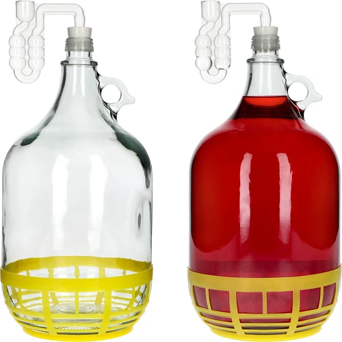 4 x Dama 5L με φελλό, υδατοπαγίδα ζύμ., βιδωτό καπάκι και καλάθι - 6