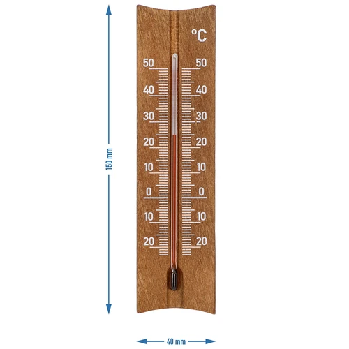 Θερμόμετρο δωματίου ξύλινο (-20 έως +50°C), σκούρο καφέ, 15cm - 5