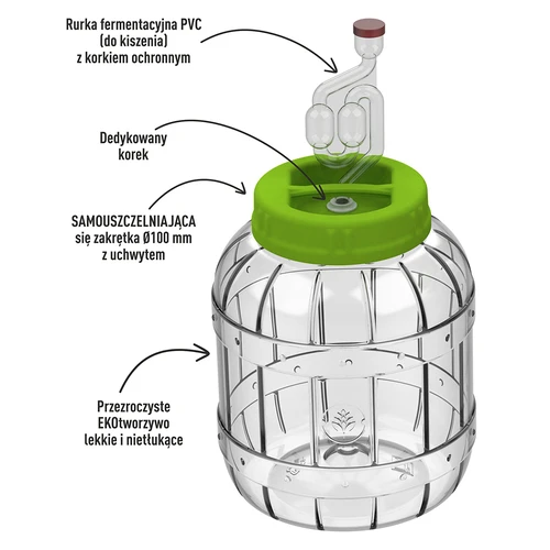 Άθραυστο βάζο για ζύμωση, 3 L - 2