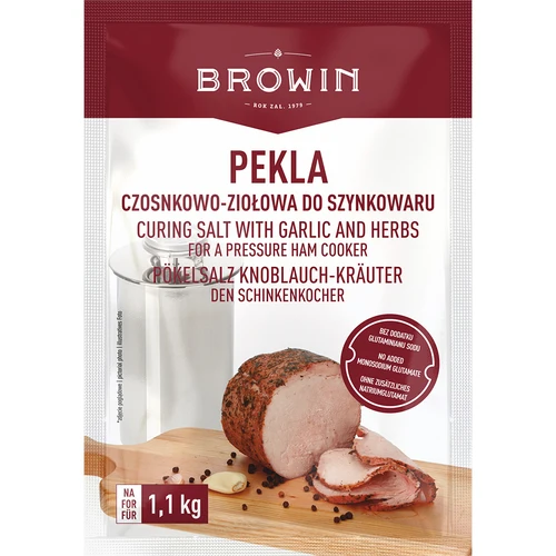 Αλάτι ωρίμανσης Pekla με σκόρδο και βότανα για συσκευή ζαμπόν, 100 g