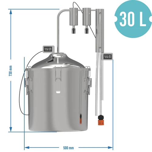 Αποστακτήρας hawkSTILL 1.0 CONVEX 30L- 2 δοχεία καθίζησης - 9