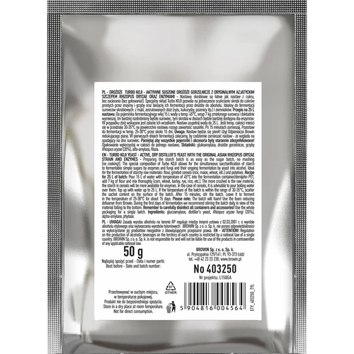 Αποστακτικές ζύμες Turbo Koji, 50 g (χωρίς σακχαροποίηση!) - 2