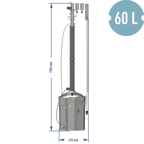 Αρθρωτός αποστακτήρας Convex ηλεκτρικός 60 L - Perun XXL - 16