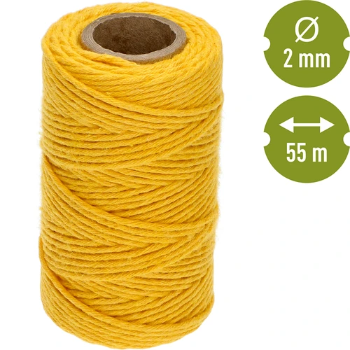 Βαμβακερός σπάγγος κίτρινος 2 mm/55 m/100 g - 4