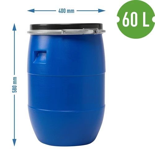 Βαρέλι για ξινολάχανο 60 L, με δακτύλιο σύσφιξης, μπλε, Sterk - 9