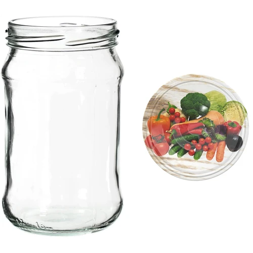 Βάζα 300 ml με χρωματιστά βιδωτά καπάκια fi 66 - 6 τεμ. - 8