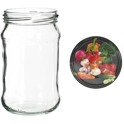 Βάζα 300 ml με χρωματιστά βιδωτά καπάκια fi 66 - 6 τεμ. - 11