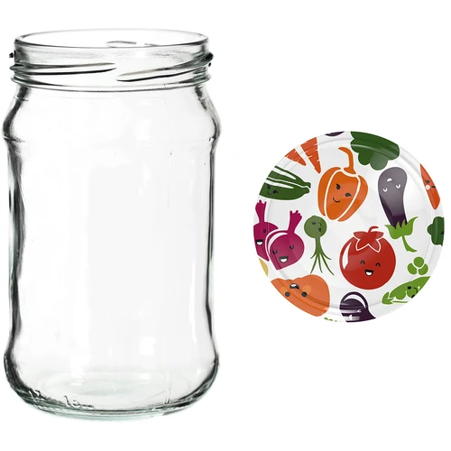 Βάζα 300 ml με χρωματιστά βιδωτά καπάκια fi 66 - 6 τεμ. - 12
