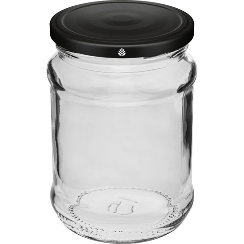 Βάζο 250 ml fi 66/4, μαύρο καπάκι - 6 τεμ. - 2