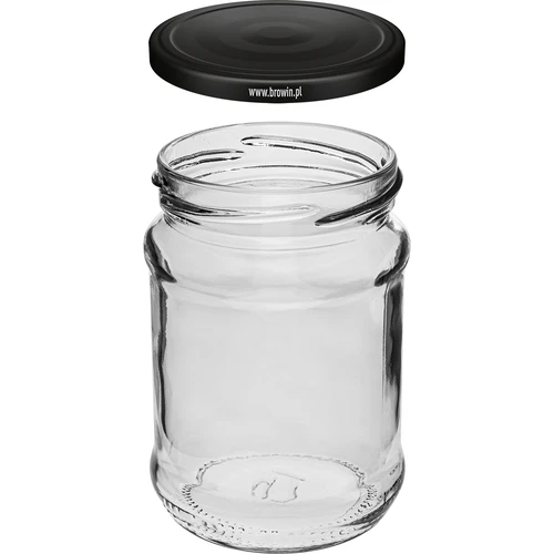 Βάζο 250 ml fi 66/4, μαύρο καπάκι - 6 τεμ. - 3