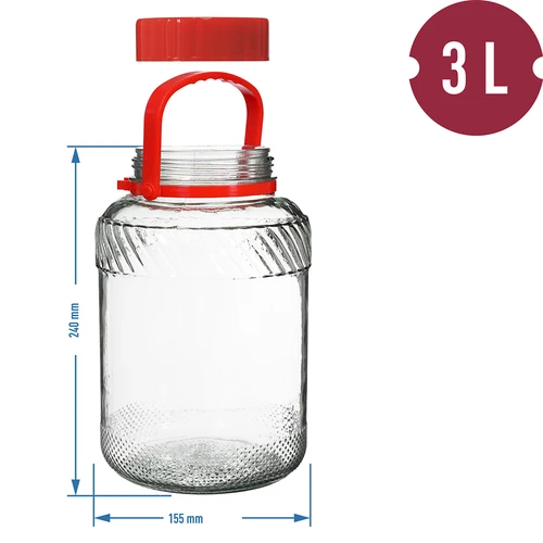 Βάζο 3 L με πλαστικό καπάκι - 6