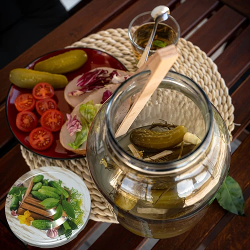 Βάζο 4 L, χρωματιστό βιδωτό καπάκι + πιρούνι ή λαβίδα - 7