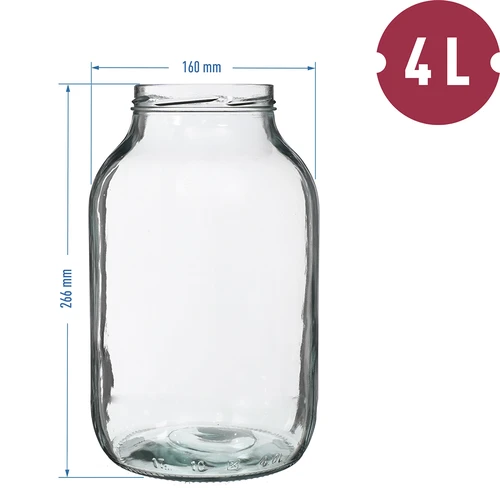 Βάζο 4 L, χρωματιστό βιδωτό καπάκι + πιρούνι ή λαβίδα - 5