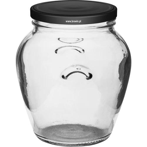Βάζο Amfora 580 ml (fi 82) με μαύρο καπάκι - 6 τεμ. - 2