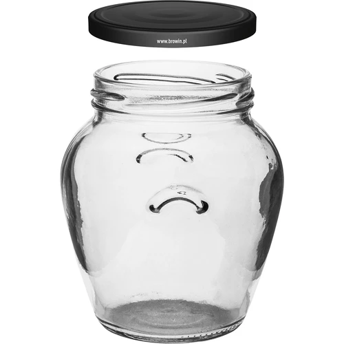 Βάζο Amfora 580 ml (fi 82) με μαύρο καπάκι - 6 τεμ. - 3
