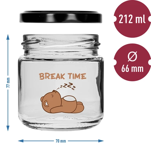 Βάζο για παιδιά twist off 212ml με εκτύπωση και καπάκι fi 66/4, 6 τεμ. - 7