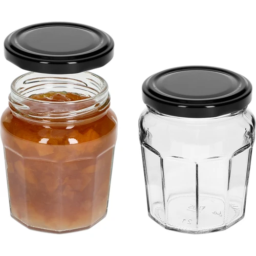 Βάζο Konfitura 230ml με μαύρο καπάκι fi63/4 - 6τεμ. - 5