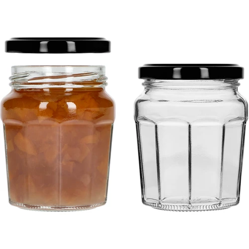 Βάζο Konfitura 230ml με μαύρο καπάκι fi63/4 - 6τεμ. - 6
