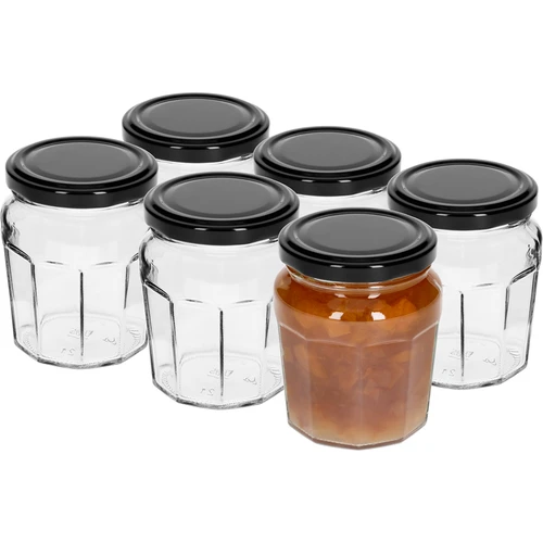 Βάζο Konfitura 230ml με μαύρο καπάκι fi63/4 - 6τεμ. - 2