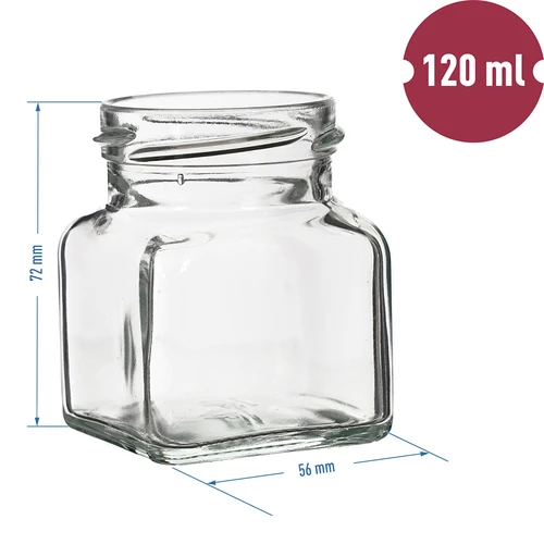 Βάζο TO 120 ml Τέσσερις γωνίες fi 53 με καπάκι - 6 τεμ. - 5