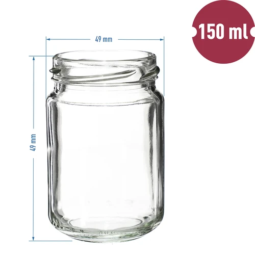 Βάζο TO 156 ml, χρωματιστό καπάκι fi 53/4 - 6 τεμ. - 7