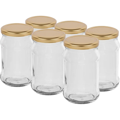 Βάζο TO 300 ml με χρυσό καπάκι Ø 66 - 6 τεμ.