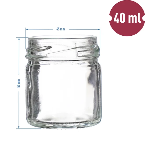 Βάζο TO 40 ml με μαύρο καπάκι fi 43 - 10 τεμ. - 5