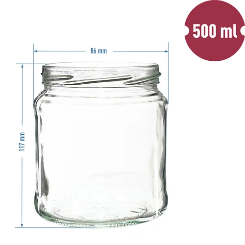 Βάζο TO 500 ml με χρυσό βιδωτό καπάκι fi82/6 - 6 τεμ. - 6