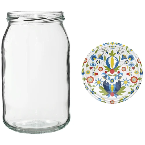 Βάζο TO 900 ml με χρωματιστό καπάκι fi82/6 - 6 τεμ. - 10
