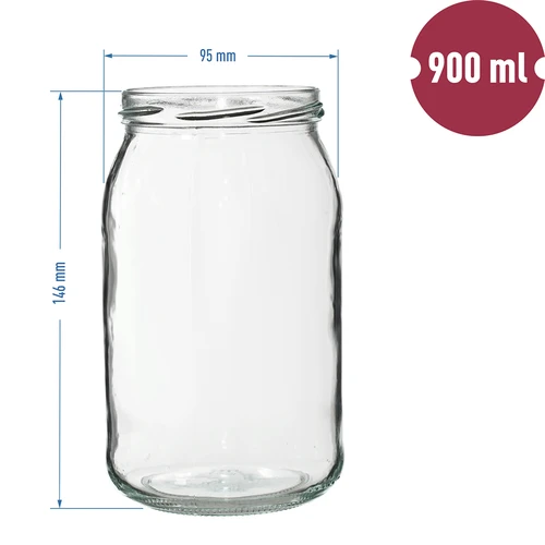 Βάζο TO 900 ml με χρωματιστό καπάκι fi82/6 - 6 τεμ. - 2