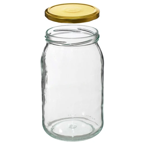 Βάζο TO 900 ml με χρυσό βιδωτό καπάκι fi 82/6 - 6 τεμ. - 5
