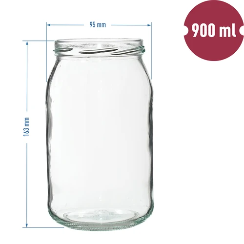 Βάζο TO 900 ml με χρυσό βιδωτό καπάκι fi 82/6 - 6 τεμ. - 8