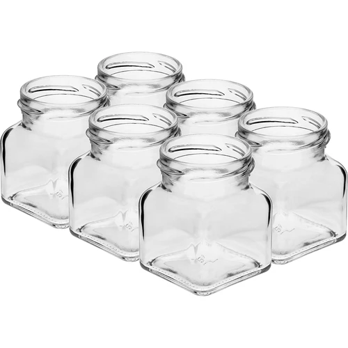 Βάζο twist-off 120 ml - Cztery kąty fi 53 με μαύρο καπάκι, 6 τεμ - 3