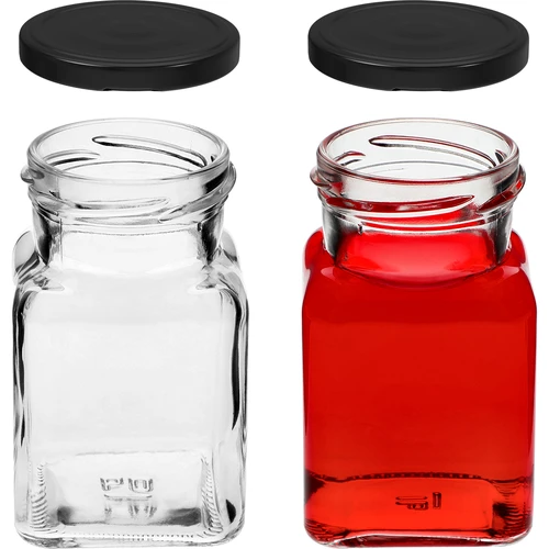Βάζο twist off 150 ml Cztery kąty fi 53 με μαύρο καπάκι, 6 τεμ. - 5