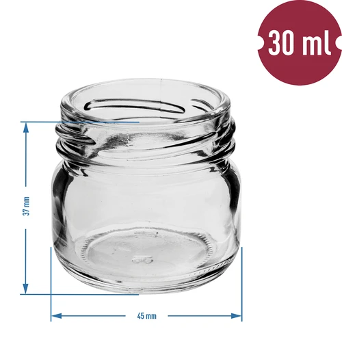 Βάζο twist-off 30 ml με πολύχρωμο καπάκι fi 43 - 10 τεμ. - 4
