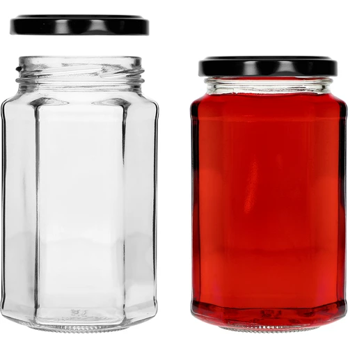 Βάζο twist-off 385ml με μαύρο καπάκι fi 63, 6 τεμ. - 4