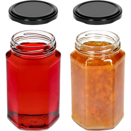 Βάζο twist-off 385ml με μαύρο καπάκι fi 63, 6 τεμ. - 5