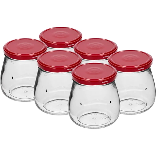 Βάζο twist-off 500 ml "Ανεστραμμένος Αμφορέας" με μπορντό καπάκι fi 82/6, 6 τεμ.