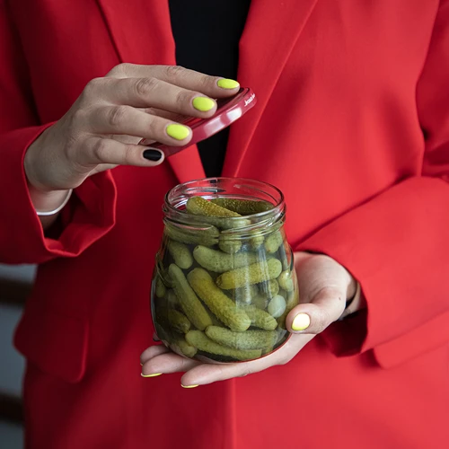 Βάζο twist-off 500 ml "Ανεστραμμένος Αμφορέας" με μπορντό καπάκι fi 82/6, 6 τεμ. - 10