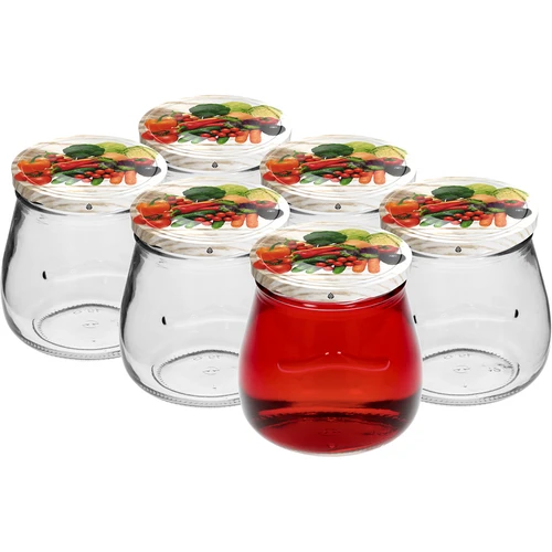 Βάζο twist-off 500 ml "Ανεστραμμένος Αμφορέας" με χρωματιστό καπάκι fi 82/6, 6 τεμ. - 3