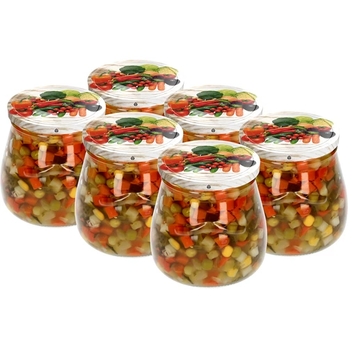 Βάζο twist-off 500 ml "Ανεστραμμένος Αμφορέας" με χρωματιστό καπάκι fi 82/6, 6 τεμ. - 5