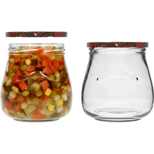 Βάζο twist-off 500 ml "Ανεστραμμένος Αμφορέας" με χρωματιστό καπάκι fi 82/6, 6 τεμ. - 7