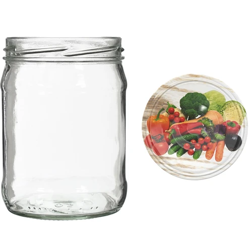 Βάζο twist-off 500 ml με χρωματιστό καπάκι fi82/6 - 6 τεμ. - 9